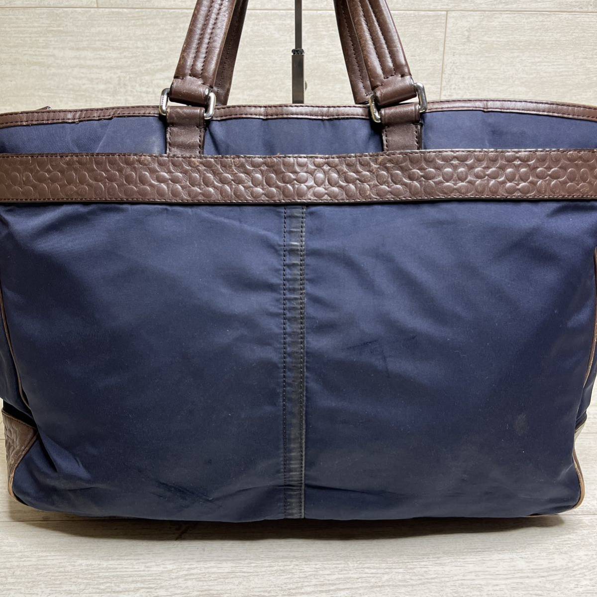 1円【入手困難品】16万円 コーチ COACH トートバッグ ビジネスバッグ ブリーフケース A4 2way レザー メンズ レディース ネイビーブラウン_画像3