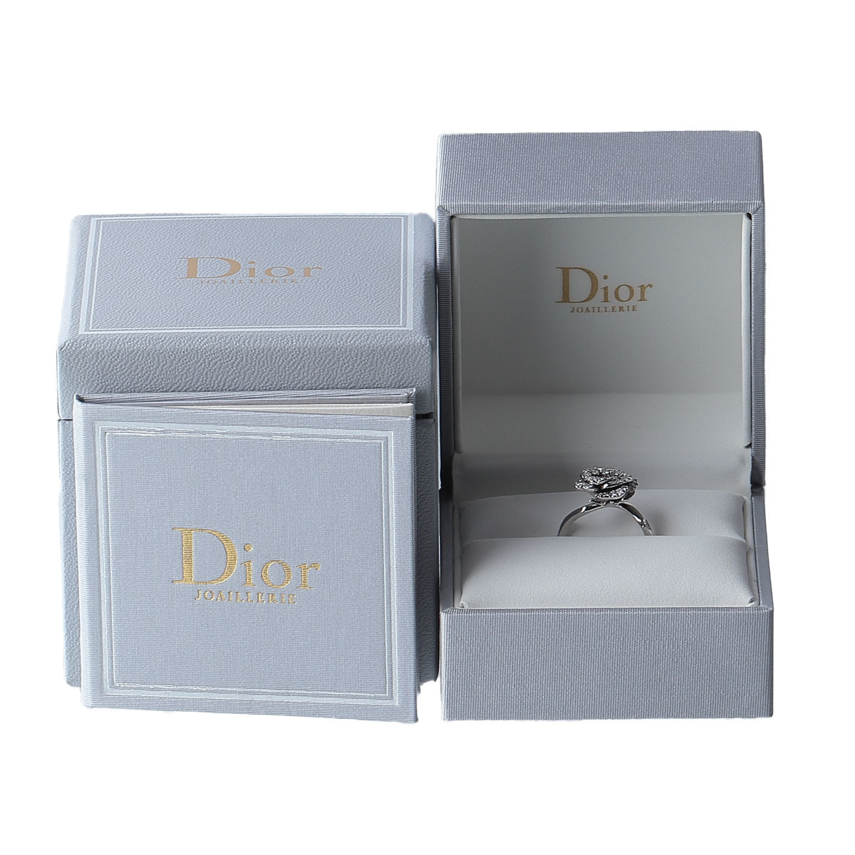  Dior современная модель rose bagateru кольцо с бриллиантом маленький #52 AU750WG письменная гарантия (2023 год ) коробка новый товар с отделкой Christian Dior[13824]