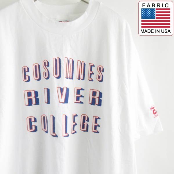 新品 1997年-1998年 COSUMNES RIVER カレッジ プリント 半袖Tシャツ 白 XL 90s デッドストック ビッグサイズ ビンテージ D148-01-0005ZV