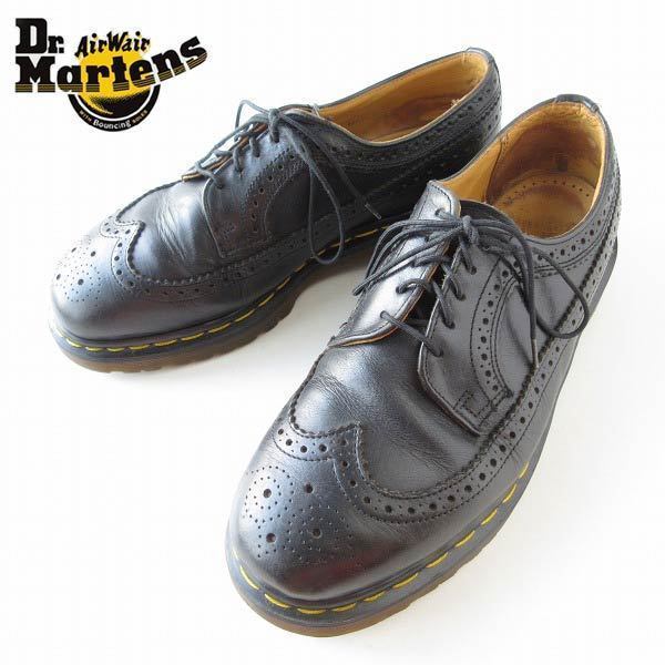 英国製 ドクターマーチン ウィングチップ シューズ 黒 UK7 25.5cm Dr.Martens メンズ 靴 d139-32-0094XV
