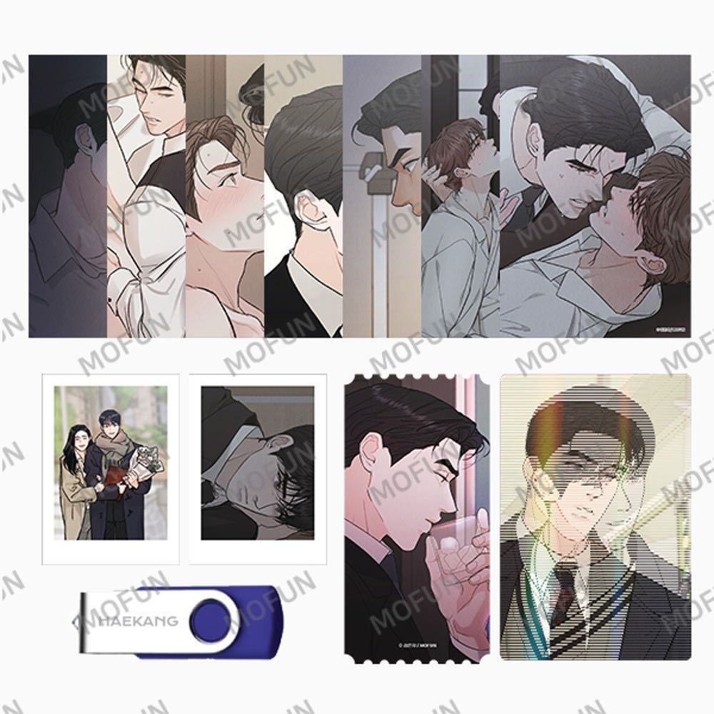 【 コラボカフェ 韓国限定グッズ 】 韓国漫画 韓国BL Lezhin Comics リミテッドラン Limited Run グッズセット アクリルプレート USB
