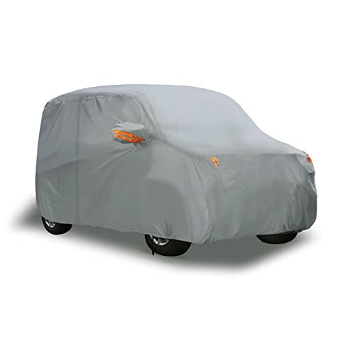X AUTOHAUX 車カバー 軽自動車カバー 遮光断熱 日焼け防止 雹対策 全天候型防水 運転側ジップ付き 汎用サイズ・・・_画像1