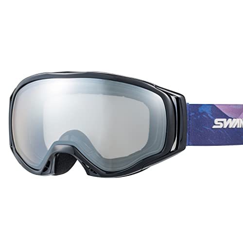 SWANS (スワンズ) スノーゴーグル 060-MDHS GLBK シルバーミラー×クリア スキー スノーボード 曇り・・・_画像1