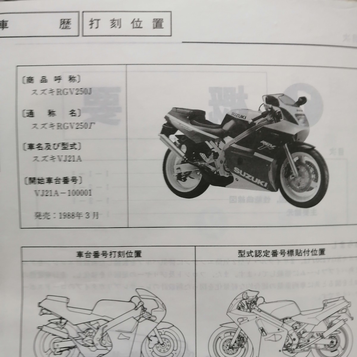  Suzuki RGV250Γ Gamma VJ21A service guide service manual RGV250J RGV250K SP specification RGV250FJ RGV250FK WOLF Wolf service book repair book 