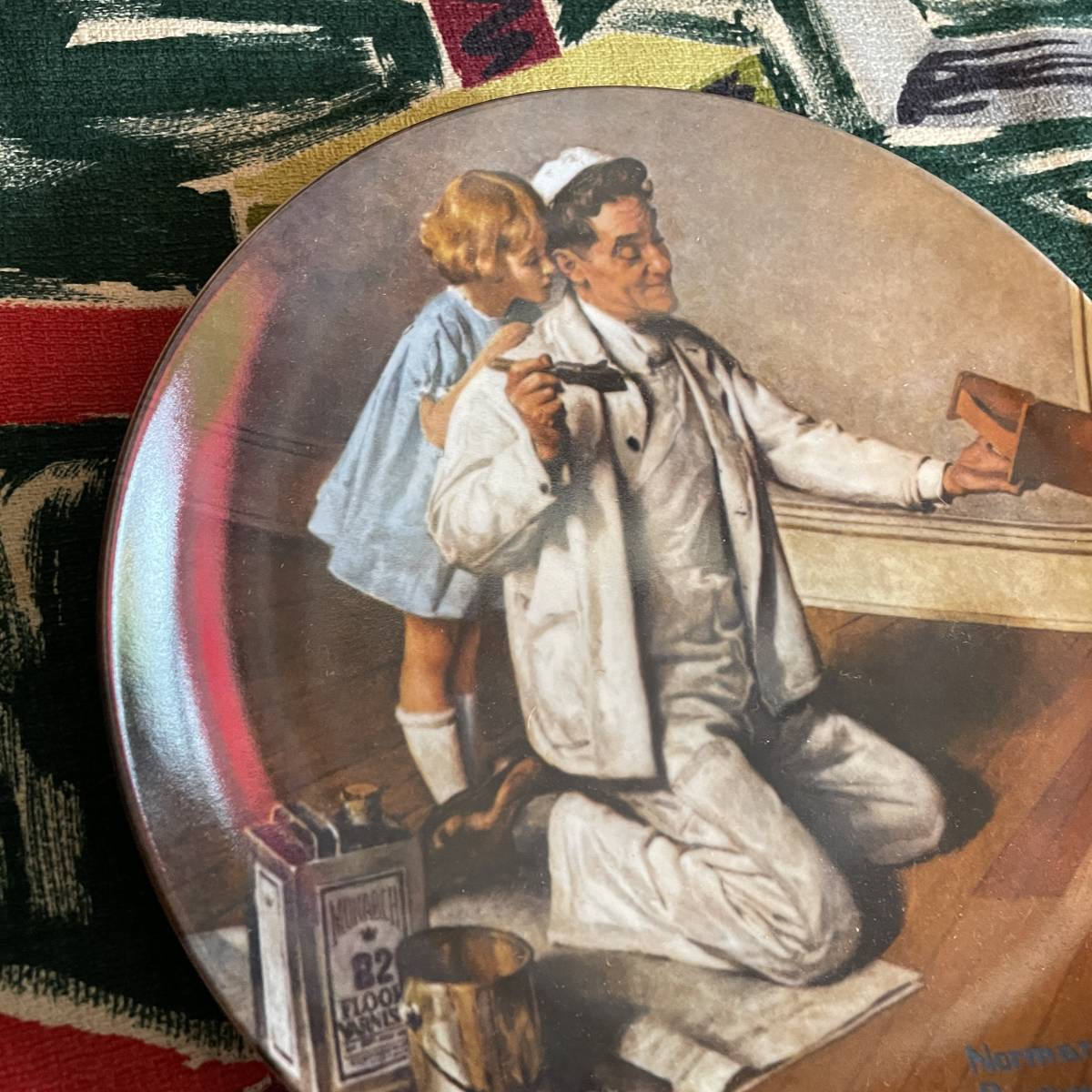 希少品！80's アメリカアンティークNorman Rockwell ノーマンロックウェル絵皿　USAヴィンテージカントリー雑貨/カリフォルニア70's家具_画像3