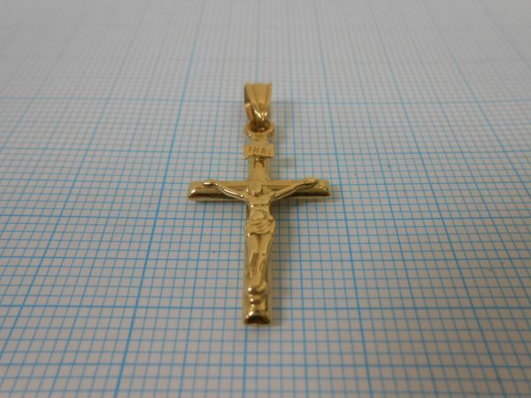 18金製　クロスペンダントトップ　十字架モチーフ　クロスチャーム　イエローゴールド　k18　750　管理番号j097_画像3
