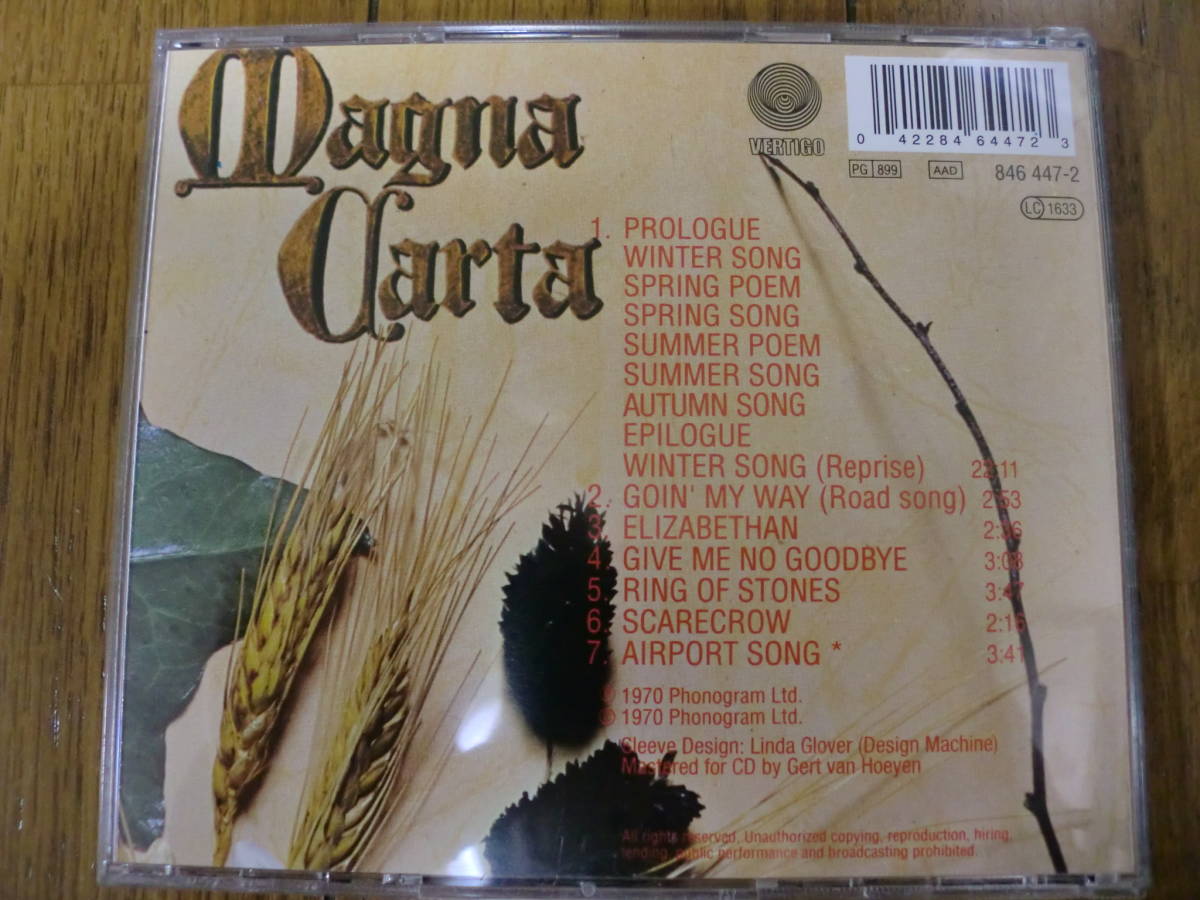 【CD】MAGNA CARTA / SEASONS Vertigo846 447-2 英国フォーク・ロック_画像3