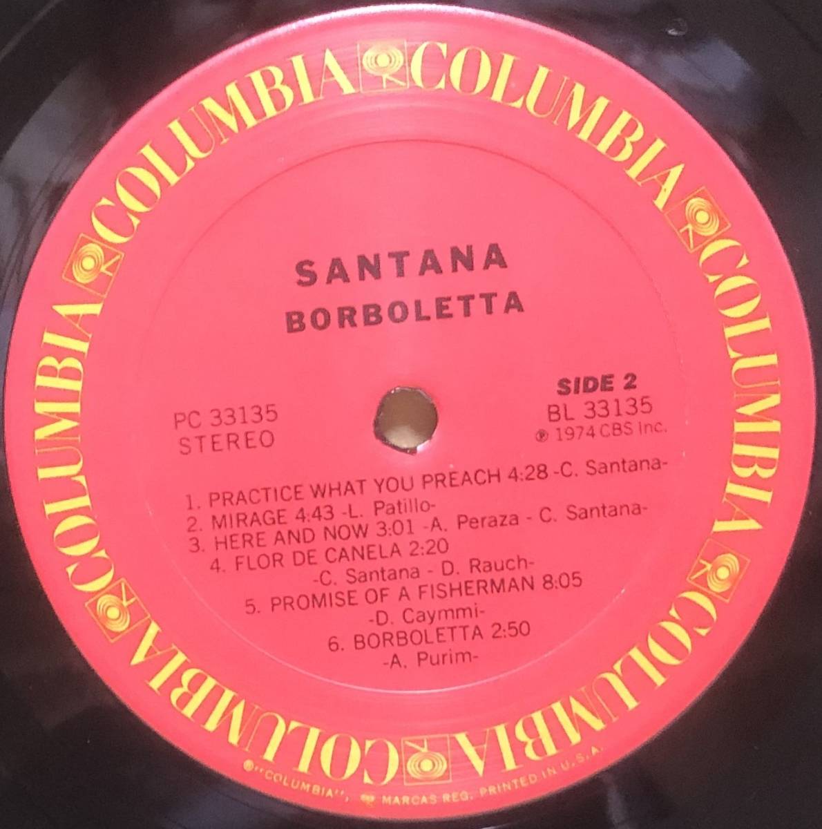 USジャズロック USオリジナル盤 Santana / Borbolettaの画像3