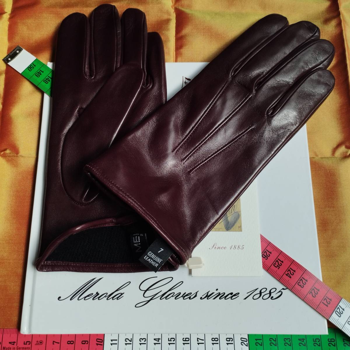 今季 メローラ ナッパボルドー カシミア黒 グローブ 革手袋 MEROLA_画像1