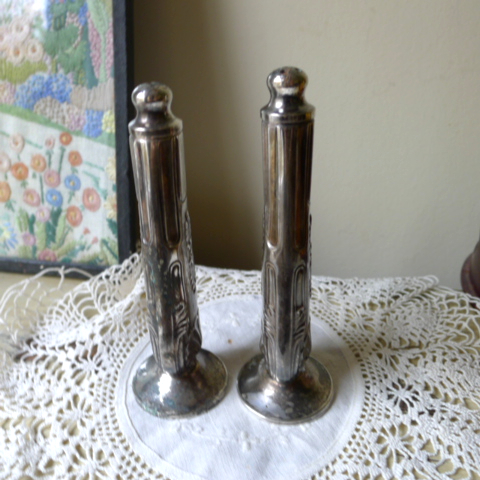 英国 アンティーク 塩コショウ入れ Silver Plated ソルト&ペッパー