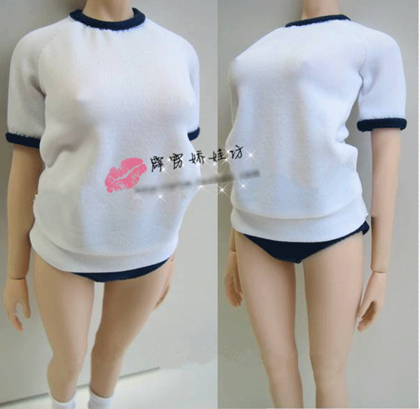 【GMOEM-160】1/6 スケール 女性ドール用衣装 体操服 + ブルマ + ハイソックス PHICEN対応_画像2