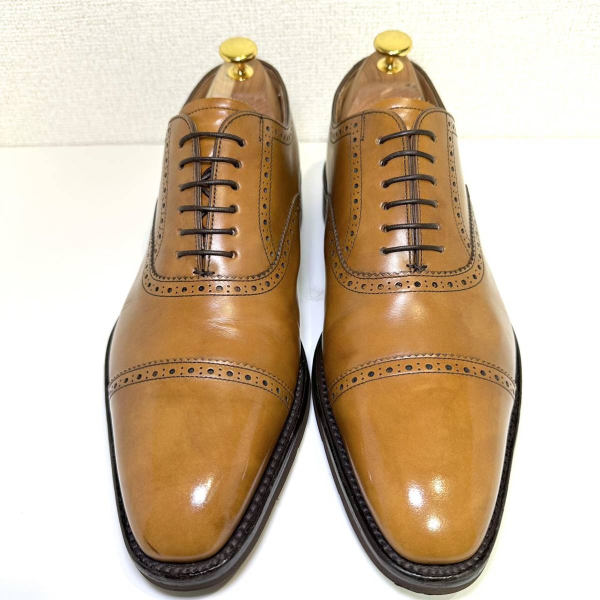 即決/美品/定価33.000円/ストレートチップ/エアローテーションシステム/リーガル/REGAL/ライトブラウン/革靴/メンズ/本革/ビジネス/ 26.0