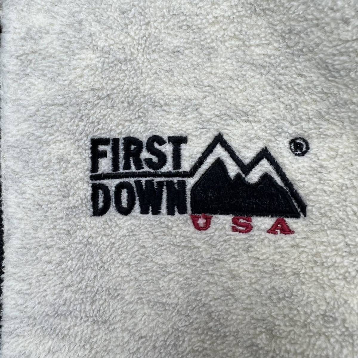 FIRST DOWN ☆ ベーシック 万能◎ オフホワイト フリースジャケット L アウトドア ストリート アメカジ 秋冬 人気 ファーストダウン■BM6_画像6