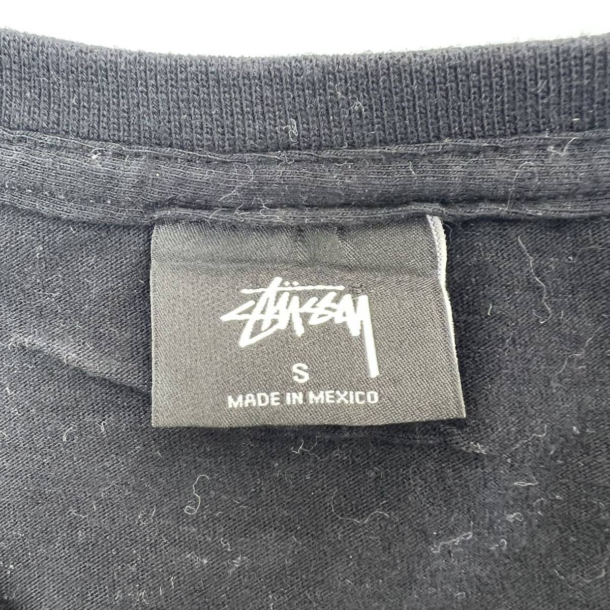 STUSSY ☆ サーフボード 両面 プリント ブラック 半袖 Tシャツ 黒 S ストリート スケーター 古着 人気 メキシコ製 ステューシー■DC245_画像5