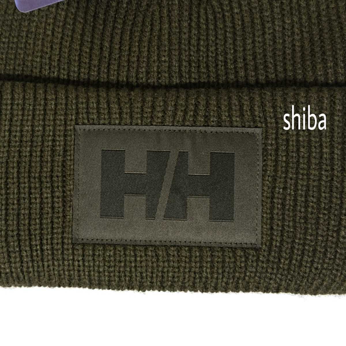 HELLY HANSEN ヘリーハンセン HHBOX ニット帽 ビーニー キャップ 帽子 カーキ 緑 ユニセックス ワンサイズ フリーサイズ_画像2