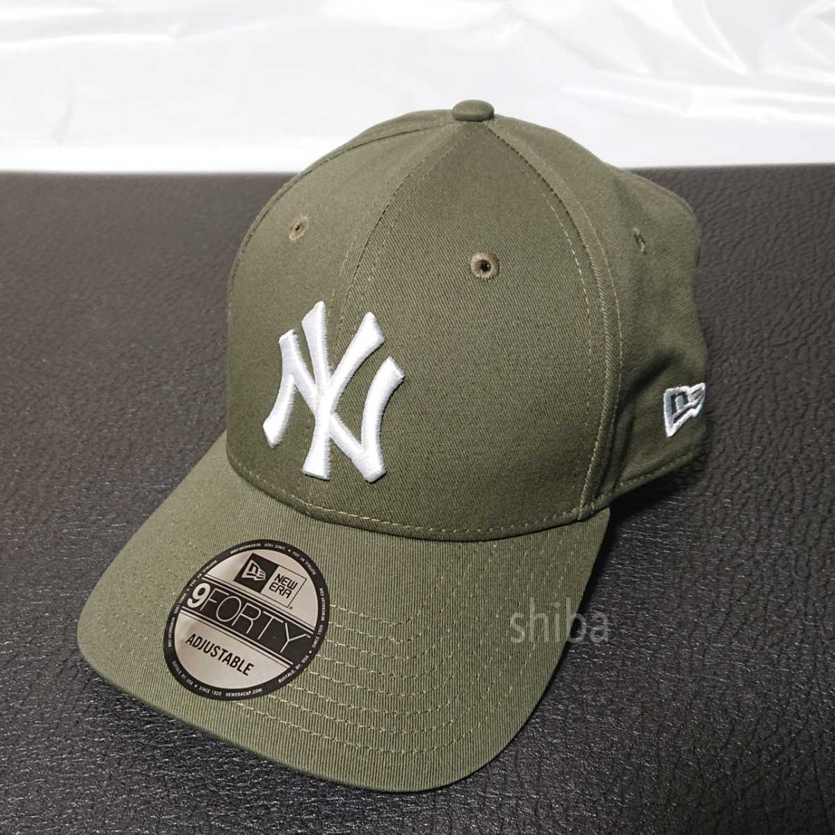 NEW ERA ニューエラ キャップ ハット 帽子 カーキ 緑 ニューヨーク ヤンキース 野球 MLB 海外限定 フリーサイズ_画像1