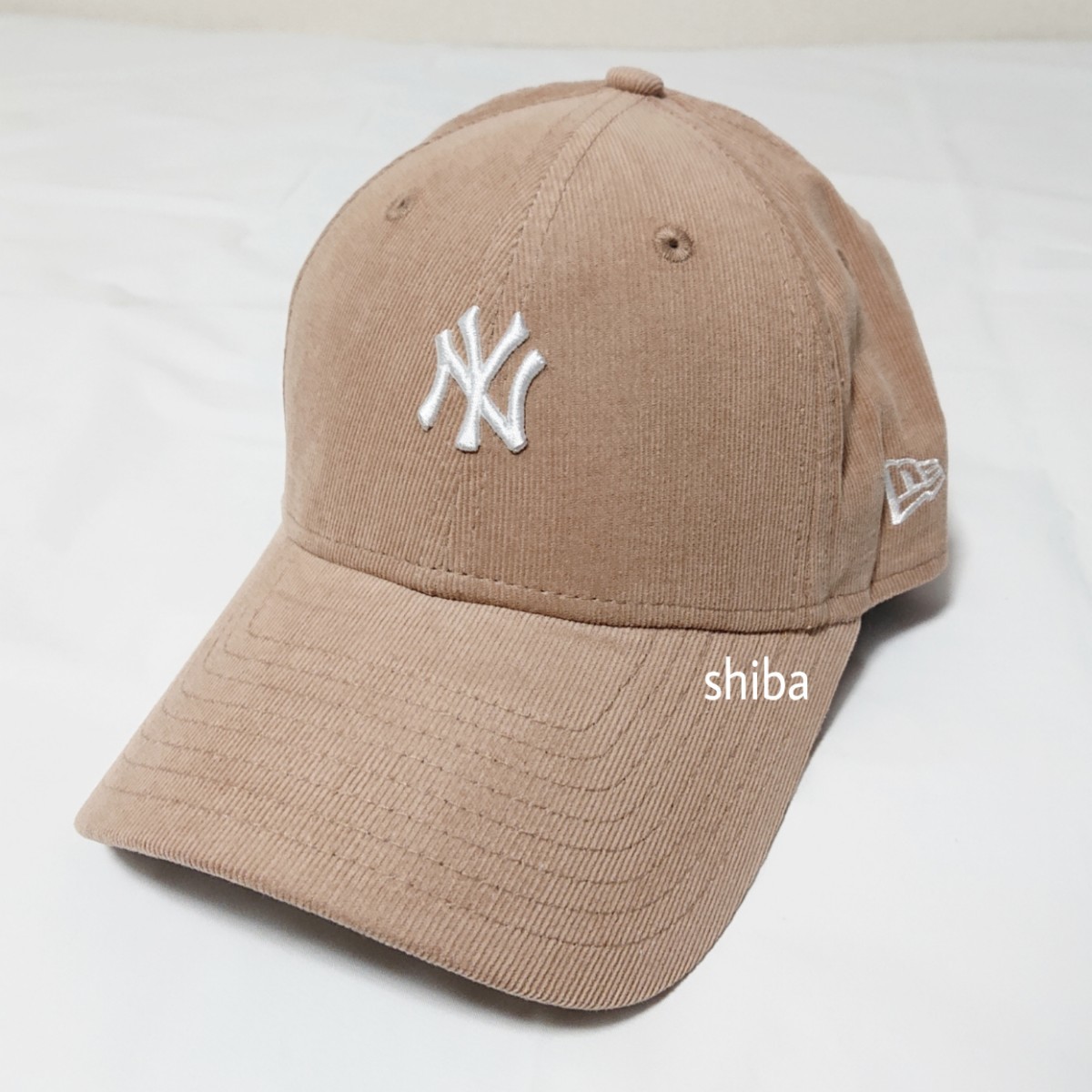 NEW ERA ニューエラ レディース 9FORTY キャップ 帽子 NY ヤンキース コーデュロイ ブラウン 茶色 ホワイト 白_画像1