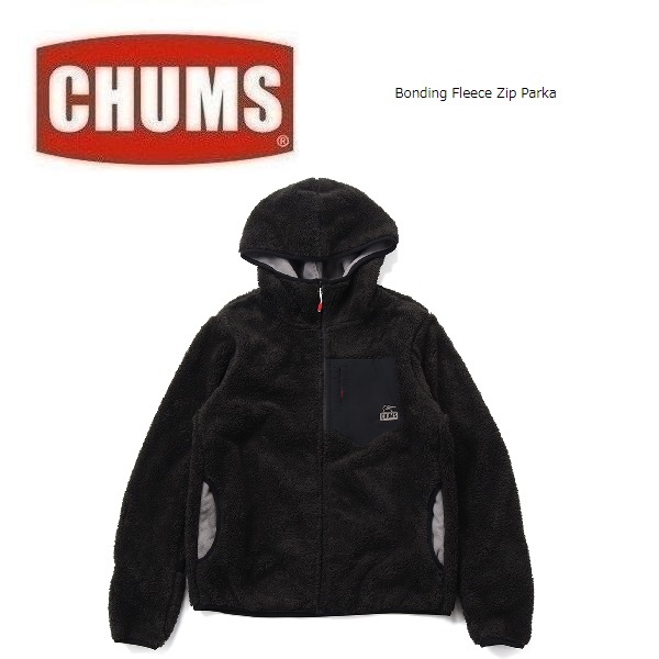 CHUMS チャムス ボンディングフリースジップパーカー ブラック M CH04
