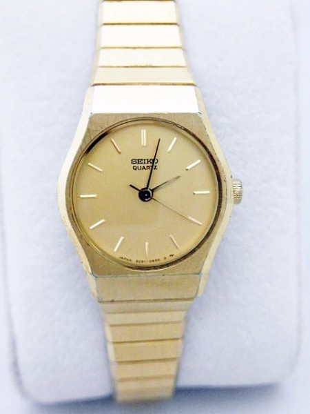 600 SEIKO wristwatch Seiko 2C21-0050 quarts Gold face Gold lady's [  operation possible * bacteria elimination cleaning ]: Real Yahoo auction  salling