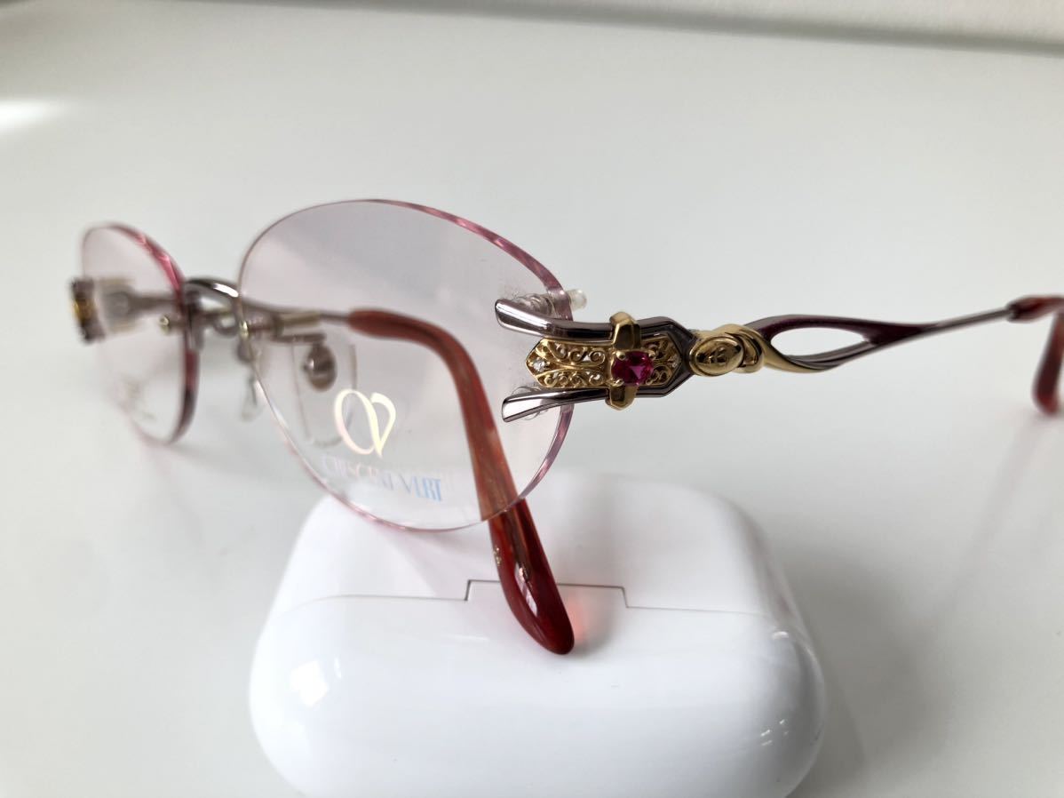 クレサンベール ルビー ダイヤモンド K18Dec 眼鏡 ツーポイント 