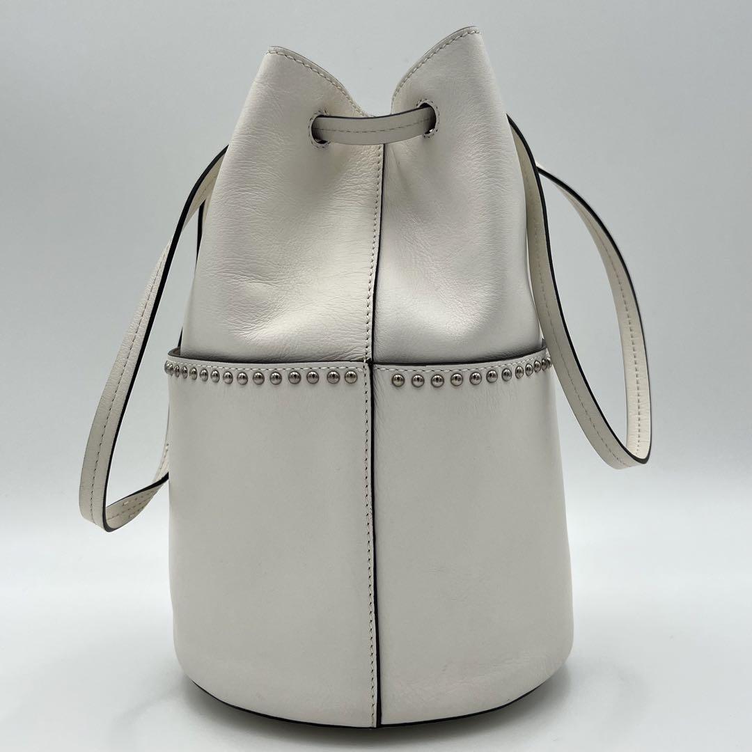 【美品】J&M DAVIDSON ミニデイジー トートバッグ スタッズ ホワイト