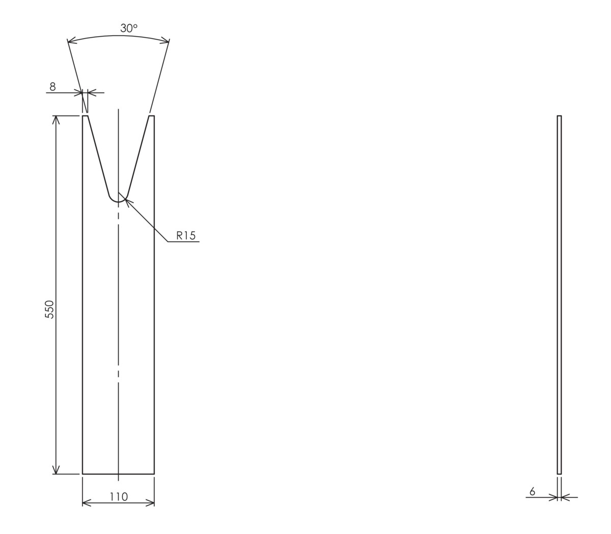 部品 アーム補強プレート (機械式フォーク用,2.0t～5.5t) ミドルサイズ 幅100mm_画像2