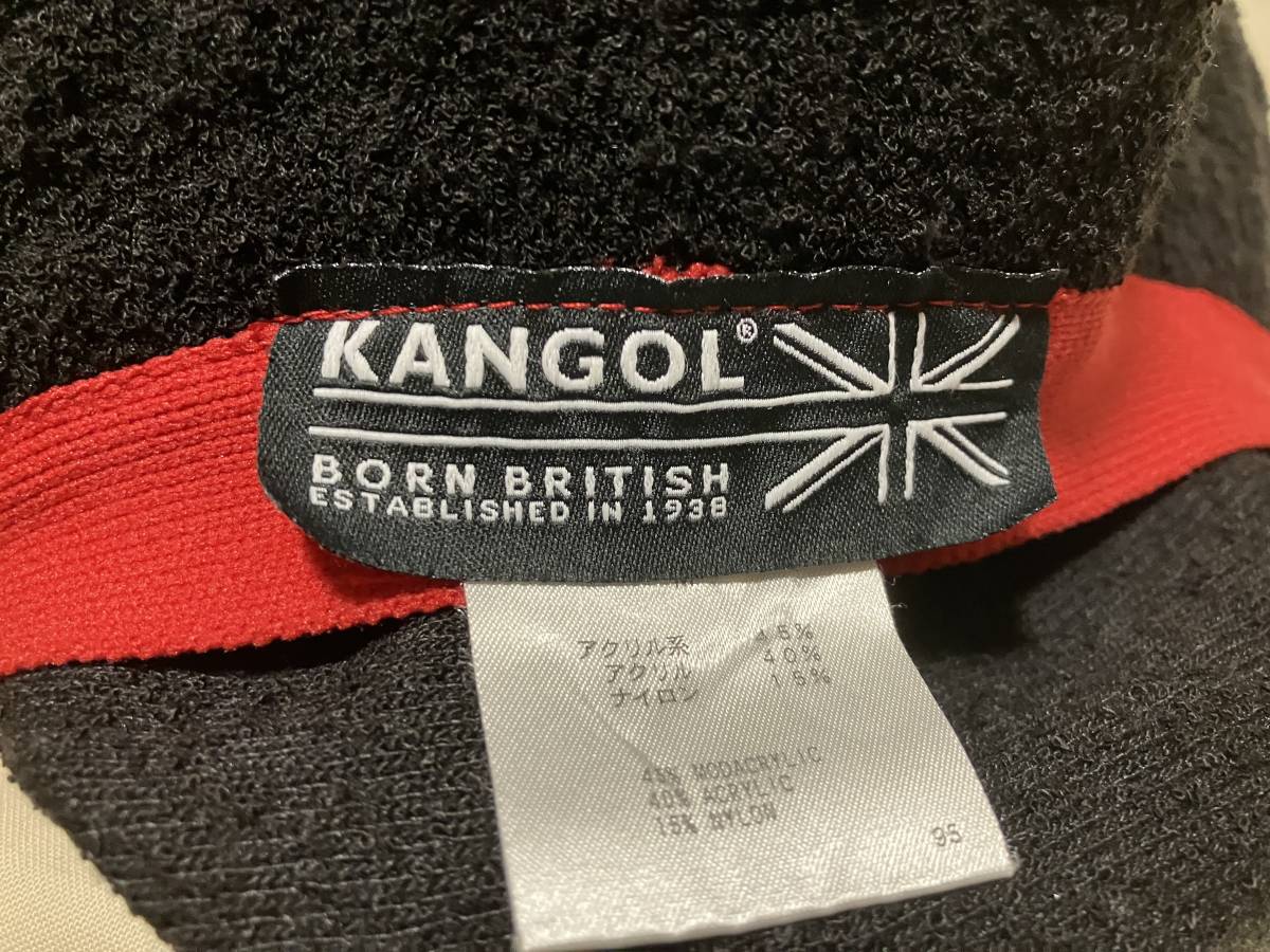 KANGOL カンゴール Bermuda Bucket バミューダバケット つば付き帽子 ハット 黒/白 M 中古品 しわ癖あります_画像8