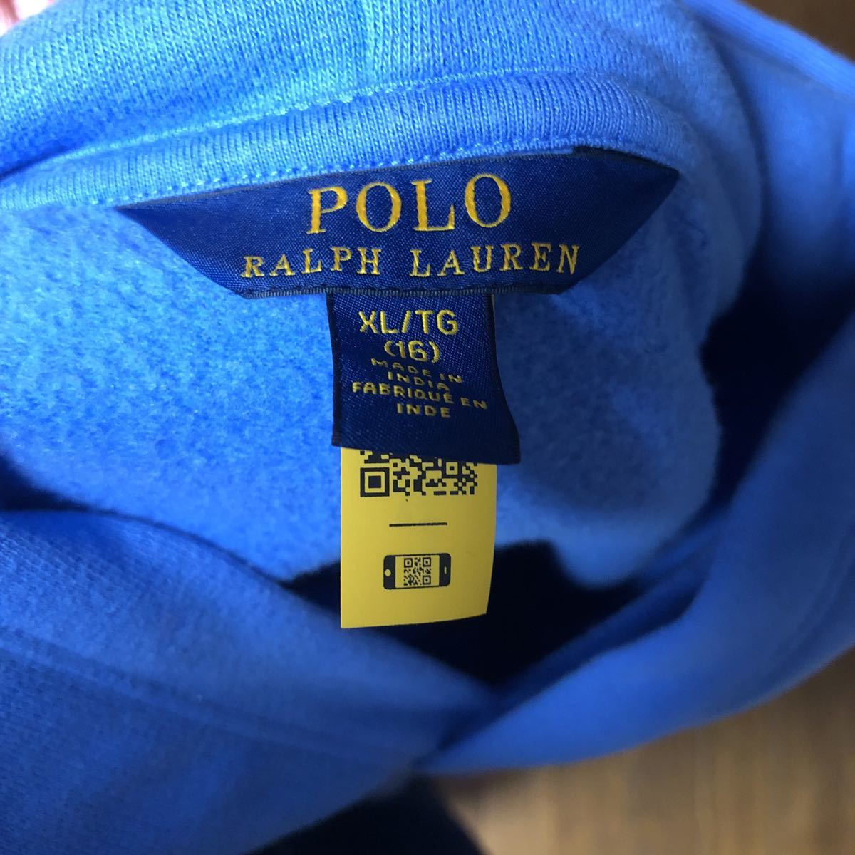  прекрасный товар Polo Ralph Lauren тренировочный Parker унисекс la gran рукав обратная сторона ворсистый голубой серый XL160 большой po колено 