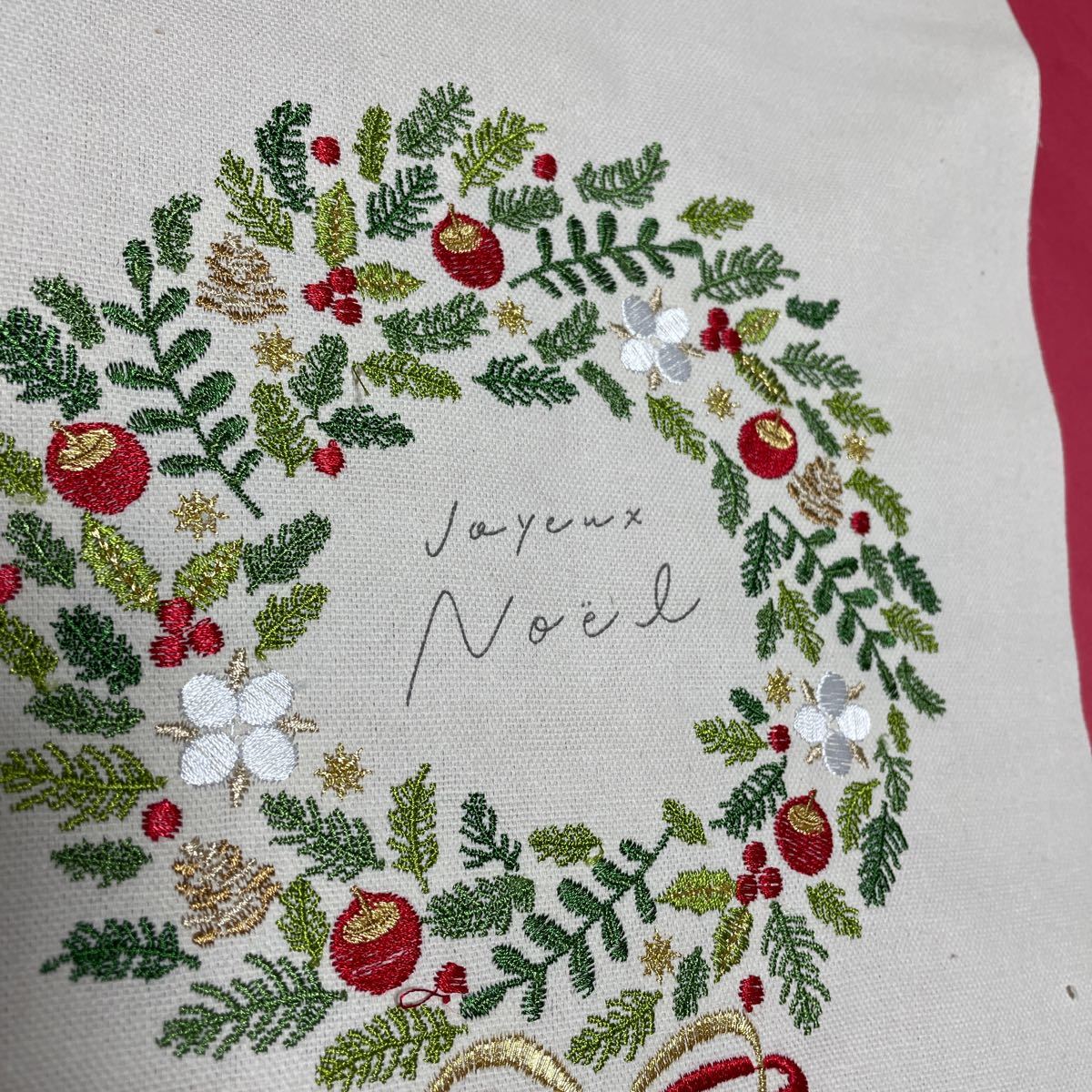 クリスマス　刺繍タペストリー　No.1_画像4