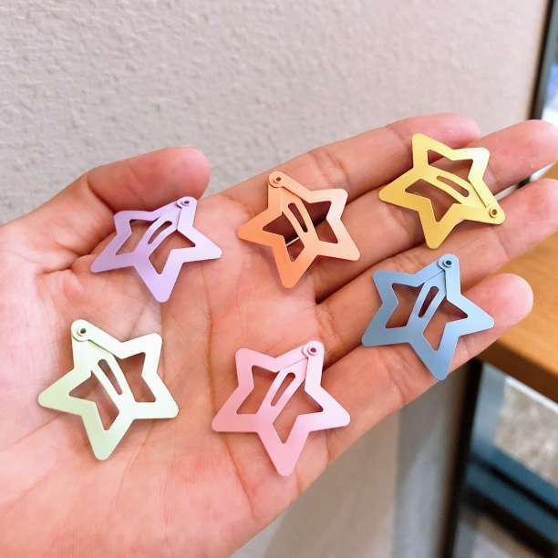 6 point set pastel star type hairpin patch n.. patch n pin girl child * anonymity 