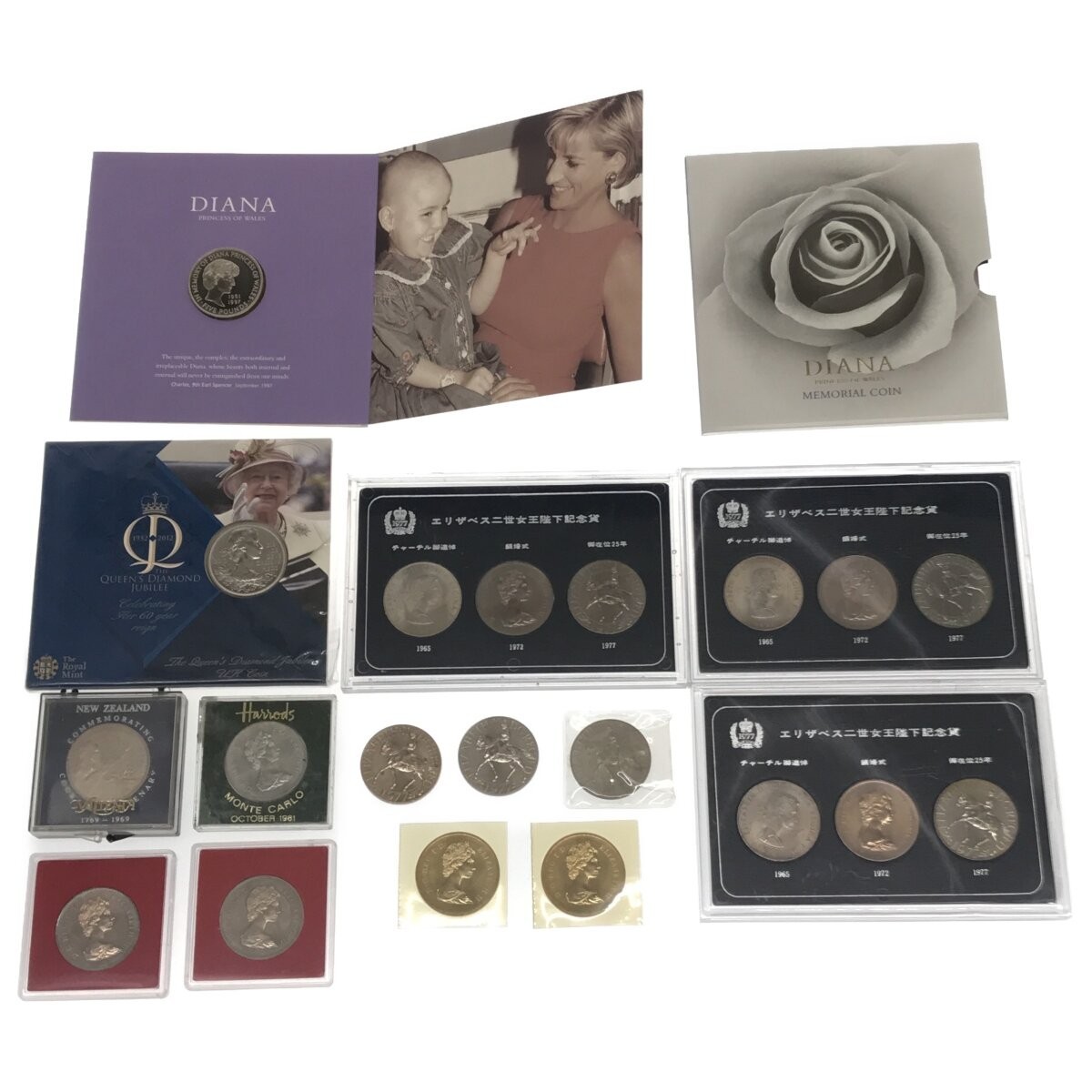 【英国コイン まとめ】エリザベス二世女王陛下記念貨 / 2012 Queen Elizabeth II Diamond Jubilee / DIANA MEMORIAL COIN ROYAL MINT Z628