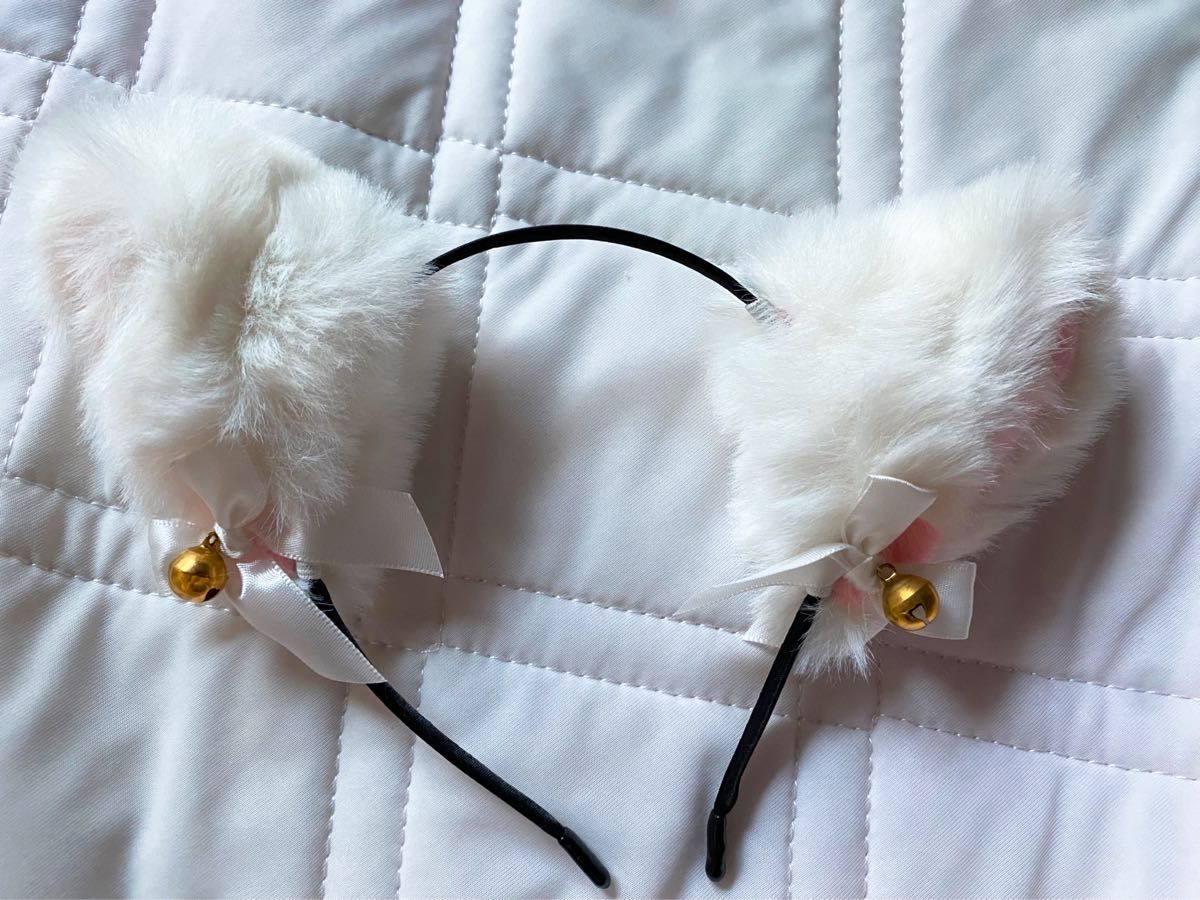 白猫のカチューシャ ハロウィン 仮装 コスプレ