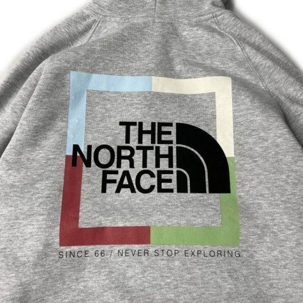 1円～!売切!【正規新品】THE NORTH FACE◆W NOV GRAPHIC HOODIE パーカー US限定 ボックスロゴ アウトドア 登山 裏起毛(L)グレー 181130-30_画像4