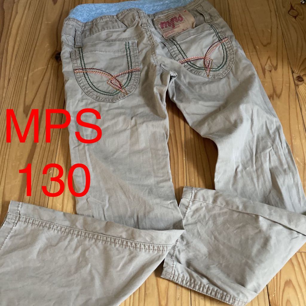 used prompt decision free shipping!MPS Right on pants trousers long trousers 130 size cotton 97% polyurethane 3%