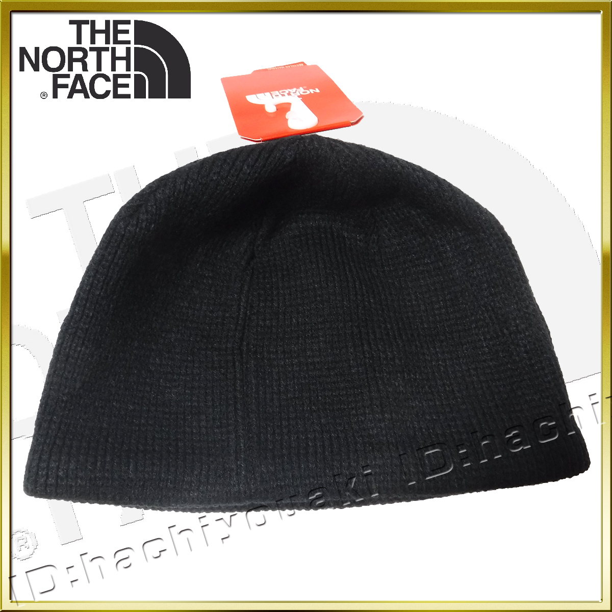 The North Face 新品 ノースフェイス 刺繍ロゴ ビーニーキャップ サイズフリー ブラック メンズ レディース ニット帽_画像4