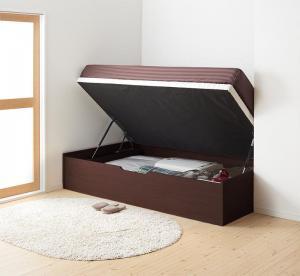 跳ね上げベッド 収納付きベッド シングルベッド 薄型スタンダードポケットコイルマットレス付き 横開き シングル ホワイト家具、インテリア