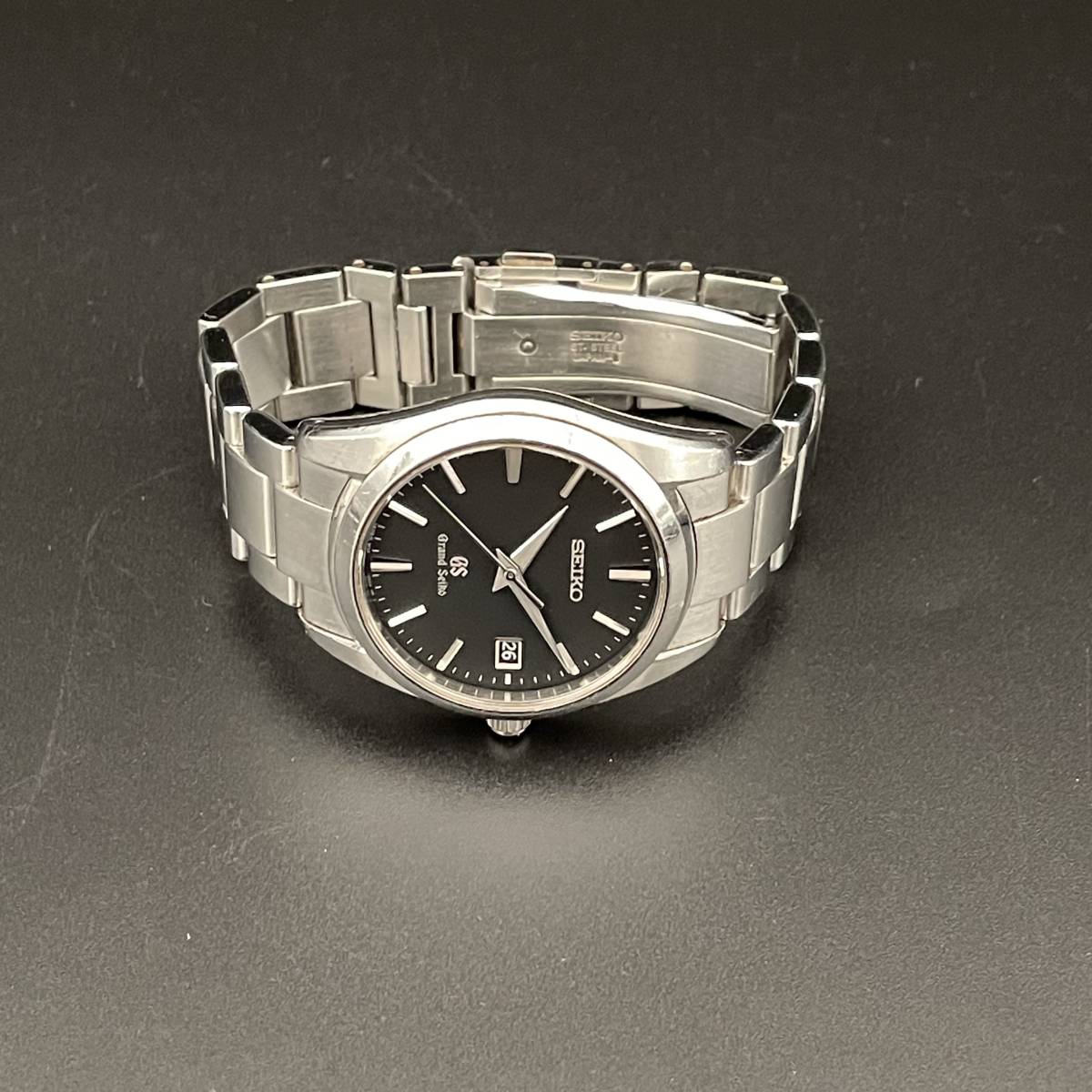 ☆高級☆グランドセイコー/Grand Seiko/9F62-0AB0/電池式/クオーツ/36㎜/メンズ腕時計/デイト/ブラック/黒/精度良好/純正_画像6