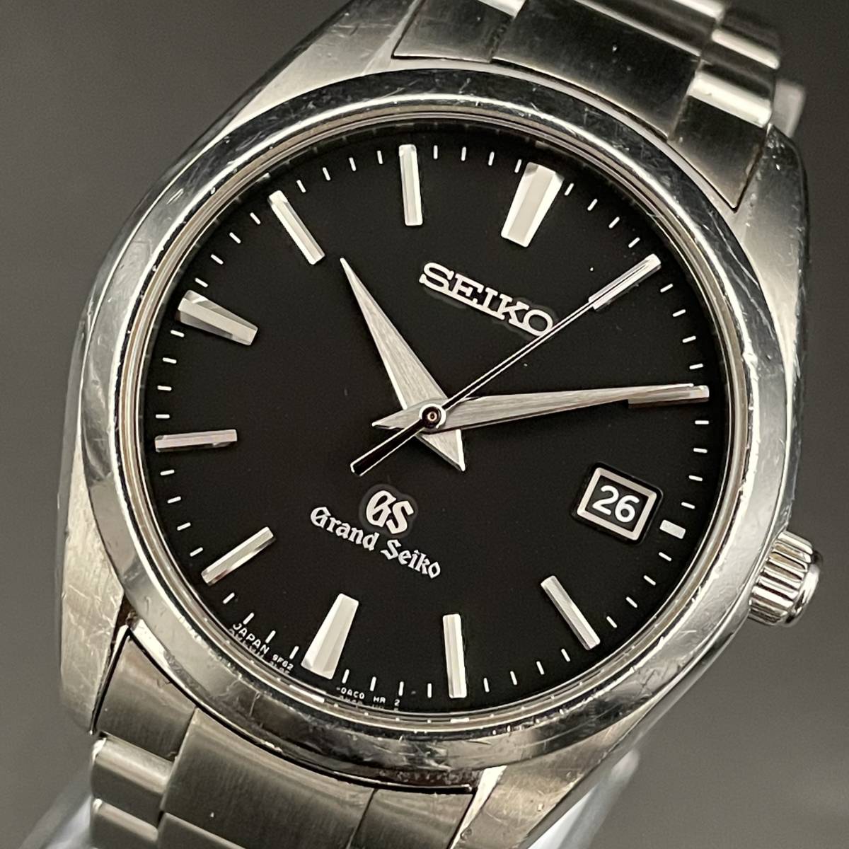 ☆高級☆グランドセイコー/Grand Seiko/9F62-0AB0/電池式/クオーツ/36㎜/メンズ腕時計/デイト/ブラック/黒/精度良好/純正_画像1