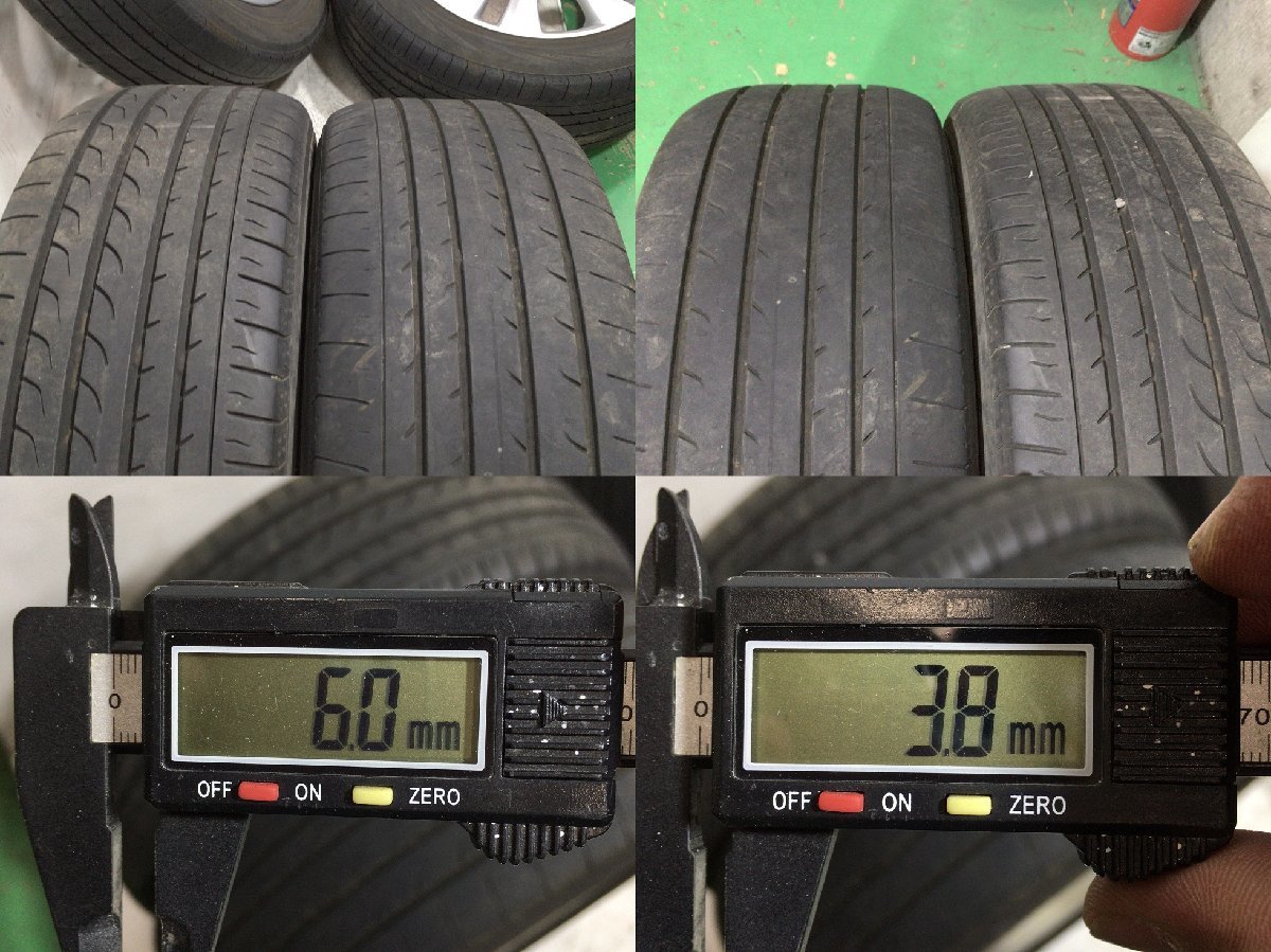 7分山 ヨコハマ ブルーアース RV-02 205/60R16 92H 2020年 トヨタ純正アルミ 16x6J +50 5H 114.3 ハブ径60ｍｍ 4本 ノーマルタイヤ_画像10