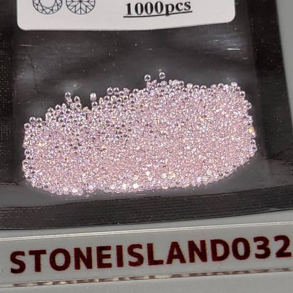 ピンク CZ 1.0mm×1000pcs 宝石 鉱石 輝き 高品質 宝石シリーズ ラウンド形状 桃色 キュービックジルコニア C682_画像2