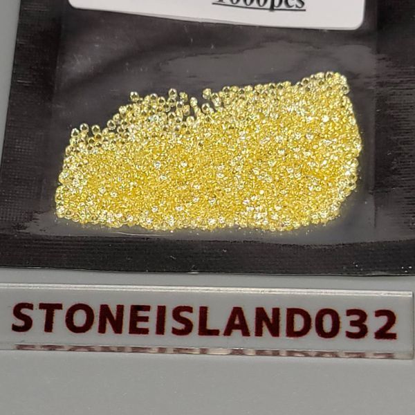 ゴールデン CZ 1.0mm×1000pcs 宝石 鉱石 輝き 高品質 宝石シリーズ ラウンド形状 ゴールド 金 キュービックジルコニア C679_画像2
