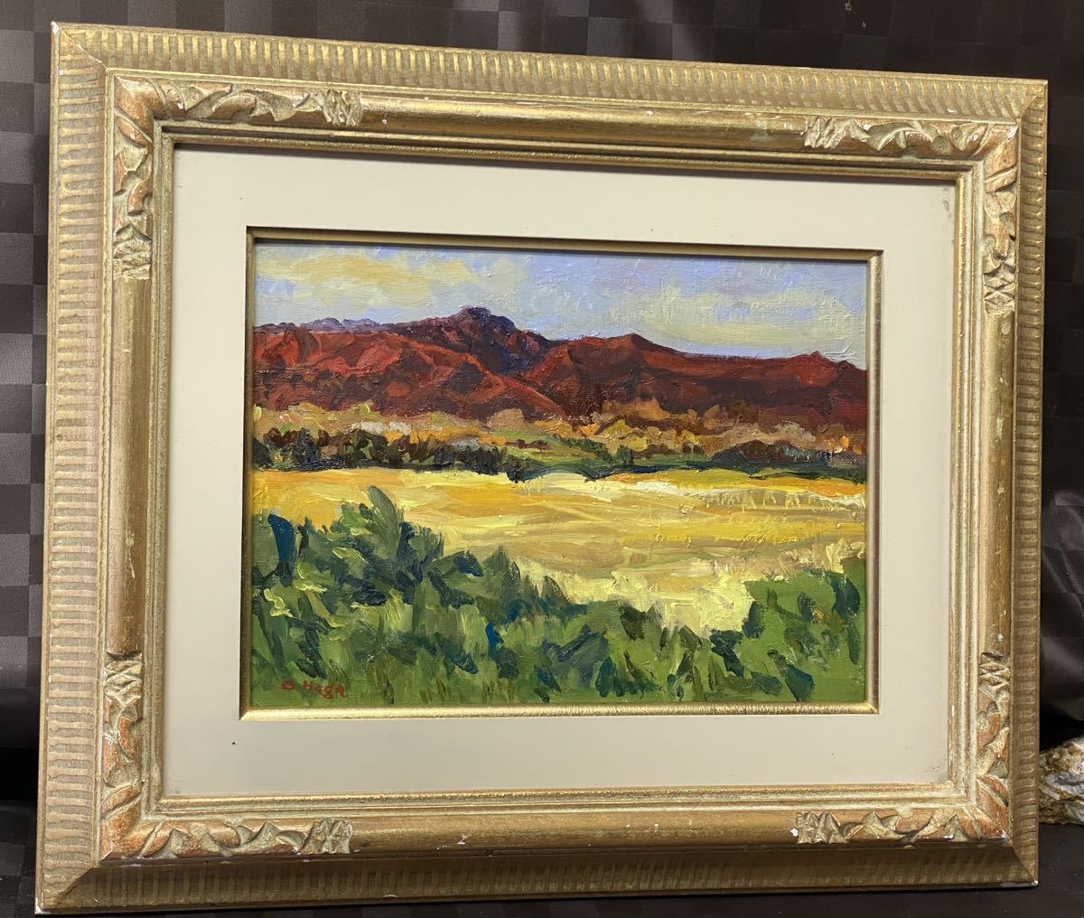 Yahoo!オークション - 真作 大川一 油彩「山里風景」画寸 41cm
