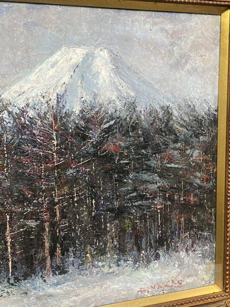  genuine work oil painting . oil painting middle tail un- two Hara [ Fuji ] F8 number landscape painting new day beautiful . length salon do* Paris member total . large .. winning person snowy mountains Mt Fuji 