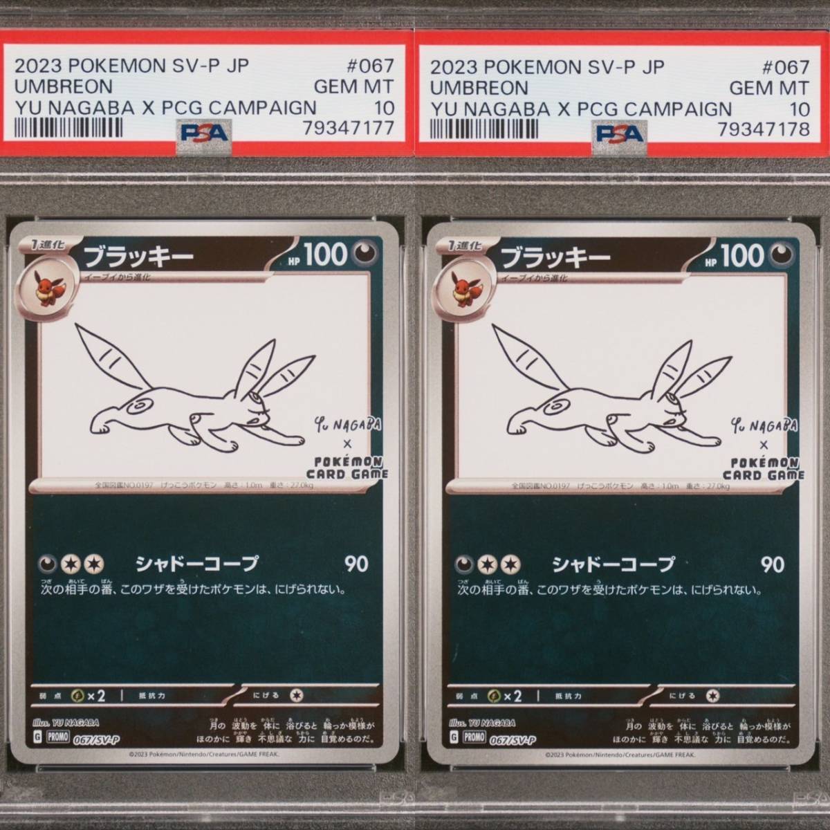 PSA10】NAGABAイーブイ連番 ナガバ ポケモンカード-