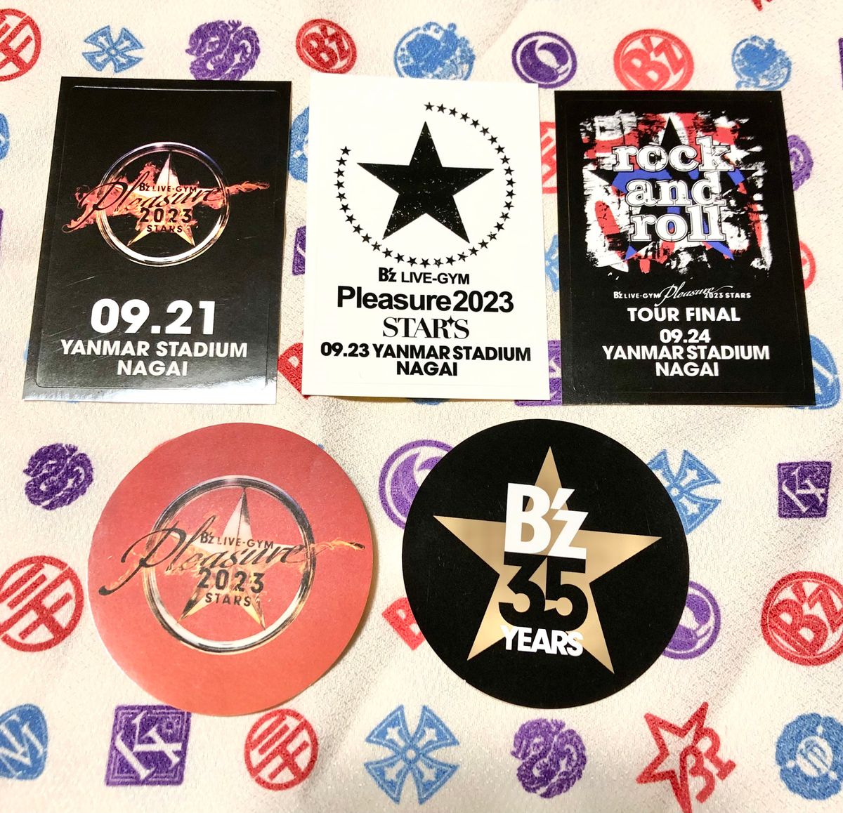 B'z LIVE-GYM Pleasure 2023 STARS 特典ステッカー 5枚セット