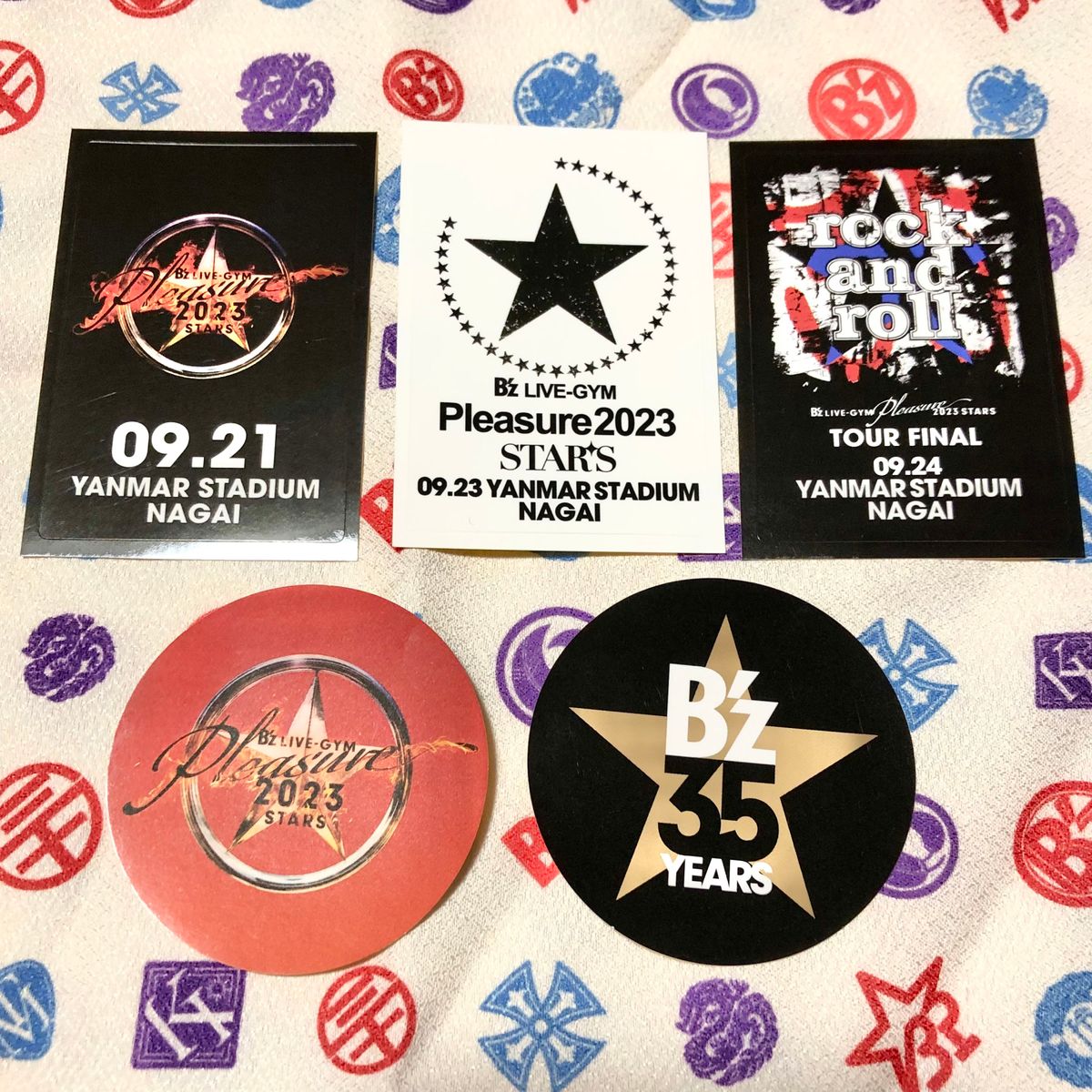B'z ステッカー STARS 長居 9.21 9.23 9.24 コンプリート 結成日 稲葉さん誕生日 ファイナル 5枚セット