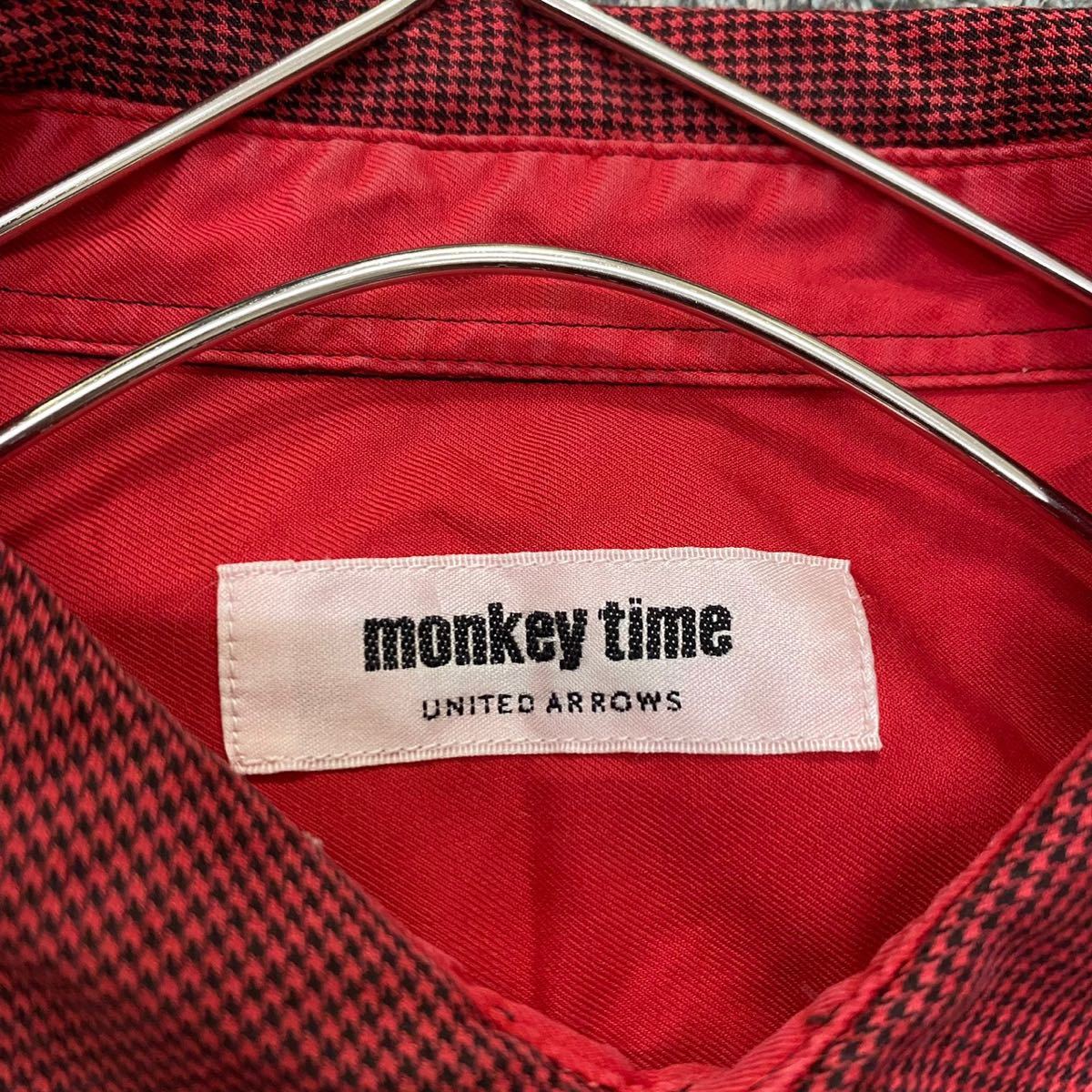 monkey time Monkey time long sleeve shirt thousand bird pattern size S red red men's tops there is no highest bid (N8)