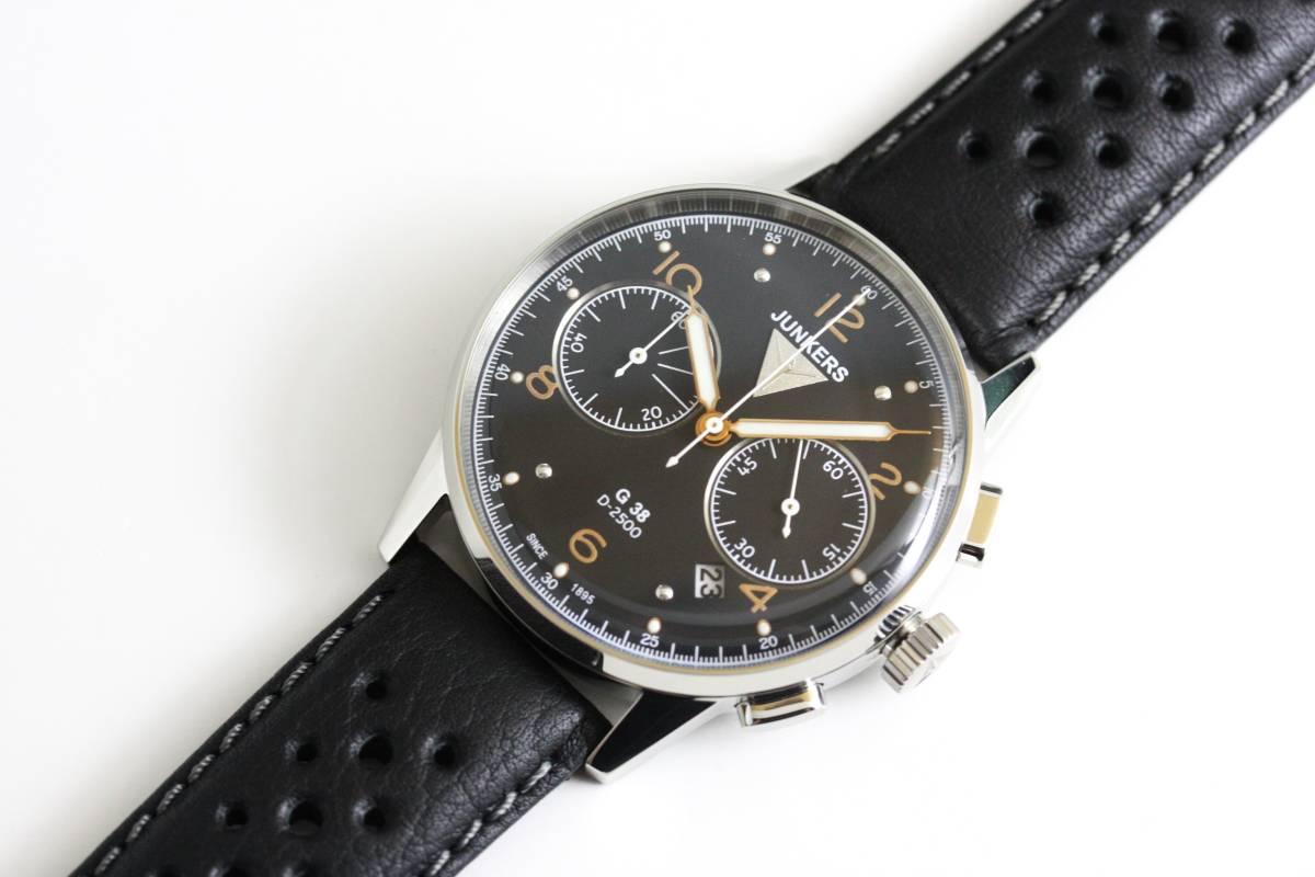 ドイツ製Junkers ユンカース G38クォーツ・クロノグラフ腕時計 パイロットウォッチ メーカー希望小売価格50,600円 6984-5QZ_画像2