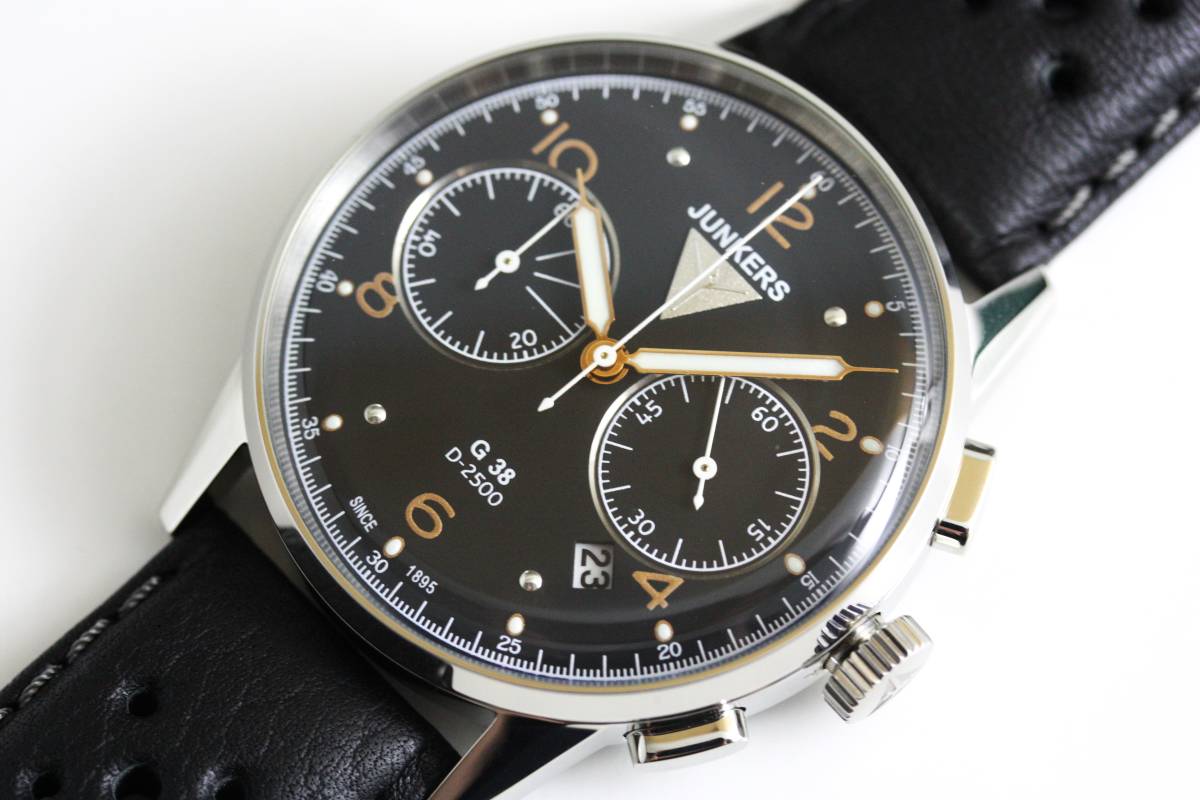 ドイツ製Junkers ユンカース G38クォーツ・クロノグラフ腕時計 パイロットウォッチ メーカー希望小売価格50,600円 6984-5QZ_画像1