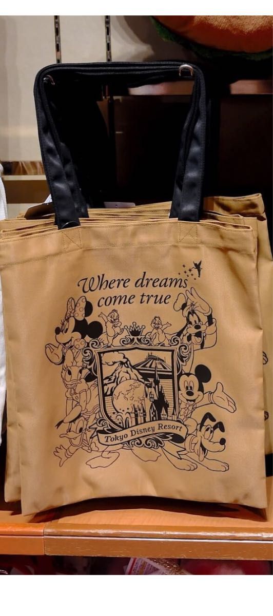 ★レア★ 東京ディズニーリゾート25周年限定　Where dreams come true トートバッグ【ゴールド】